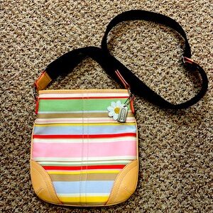 NEW COACH SoHo Daisy stripe crossbody handbag daisy NWOT multi color